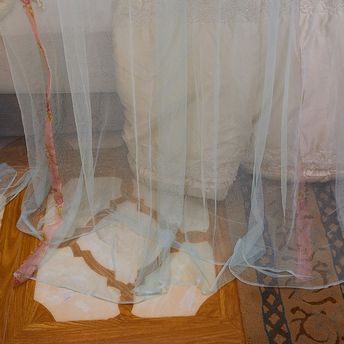 91家纺网 家纺一手货源 找家纺 舞夜盛世 2026新款u型拉幕导轨蚊帐轨道蚊帐落地宫廷蚊帐—春暖花开 春暖花开-水绿