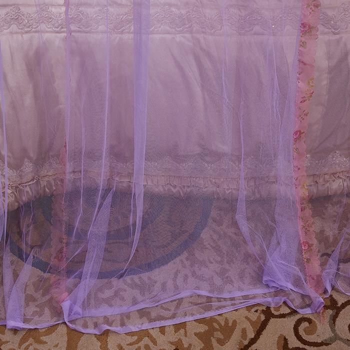 91家纺网 家纺一手货源 找家纺 舞夜盛世 2026新款u型拉幕导轨蚊帐轨道蚊帐落地宫廷蚊帐—春暖花开 春暖花开-紫色