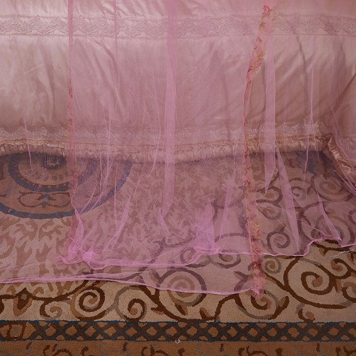 91家纺网 家纺一手货源 找家纺 舞夜盛世 2026新款u型拉幕导轨蚊帐轨道蚊帐落地宫廷蚊帐—春暖花开 春暖花开-粉色