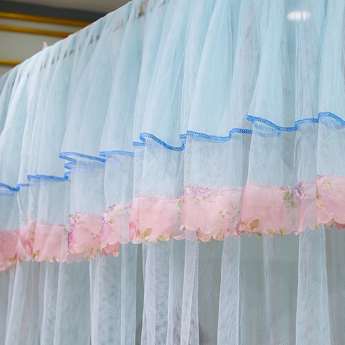 91家纺网 家纺一手货源 找家纺 舞夜盛世 2026新款u型拉幕导轨蚊帐轨道蚊帐落地宫廷蚊帐—春暖花开 春暖花开-水绿