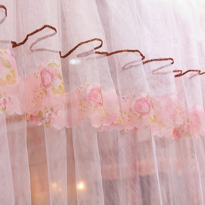 91家纺网 家纺一手货源 找家纺 舞夜盛世 2026新款u型拉幕导轨蚊帐轨道蚊帐落地宫廷蚊帐—春暖花开 春暖花开-玉色