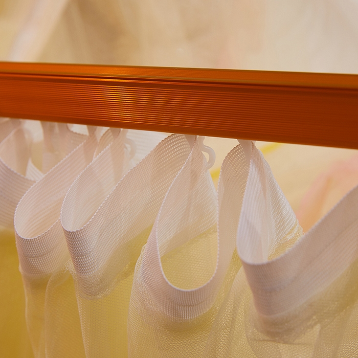 91家纺网 家纺一手货源 找家纺 舞夜盛世 2026新款u型拉幕导轨蚊帐轨道蚊帐落地宫廷蚊帐—春暖花开 春暖花开-黄色