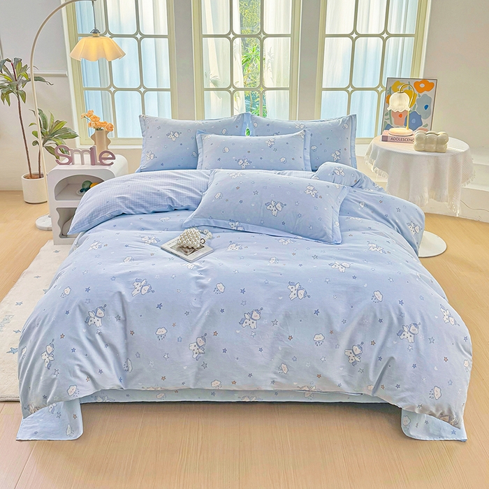 91家纺网 家纺一手货源 找家纺 （总1）安逸家纺 12868 新款全棉床单四件套学生宿舍纯棉床单款三件套