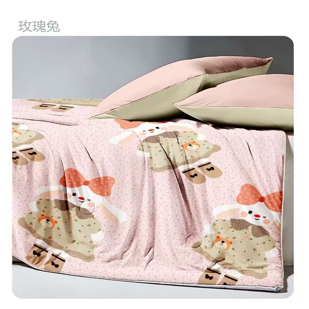 91家纺网 家纺一手货源 找家纺 （总）粉黛 2026新款凉感丝三合一锦氨凉感夏被2.0*2.3