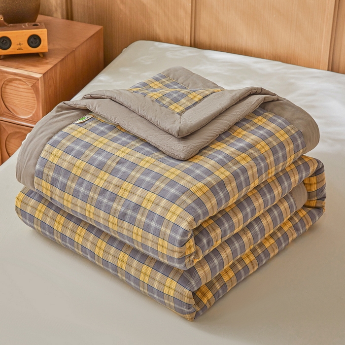 91家纺网 家纺一手货源 找家纺 猎鹿人家纺 2026新款A类水洗棉新疆棉花夏被 被子被芯 诺卡黄