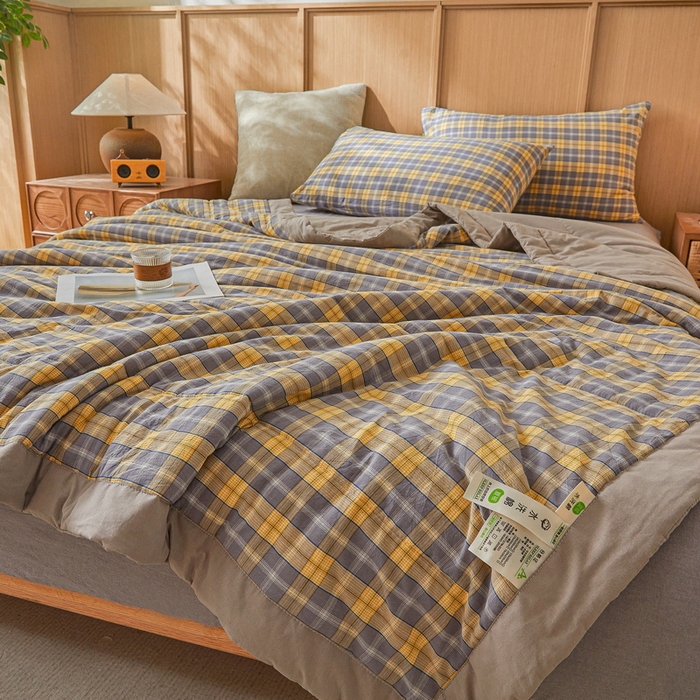 91家纺网 家纺一手货源 找家纺 猎鹿人家纺 2026新款A类水洗棉新疆棉花夏被 被子被芯 诺卡黄