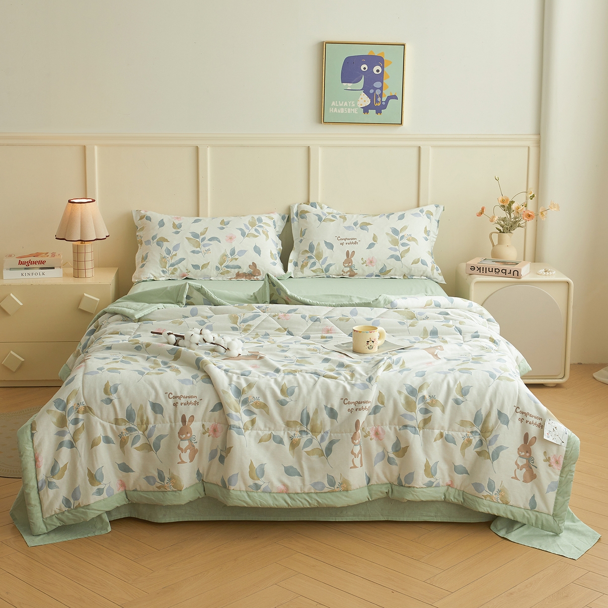 91家纺网 家纺一手货源 找家纺 A类里外全棉12868夏凉被100%新疆棉纯棉全棉填充印花款空调被夏被 全棉印花 秘境