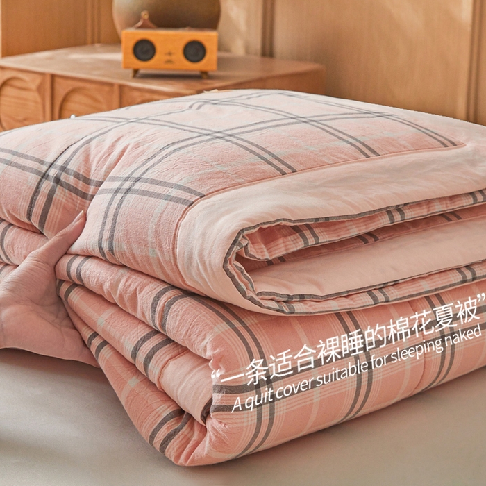 91家纺网 家纺一手货源 找家纺 猎鹿人家纺 2026新款A类水洗棉新疆棉花夏被 被子被芯 乔南粉