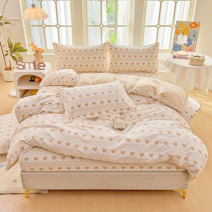 91家纺网 家纺一手货源 找家纺 （总1）安逸家纺 12868 新款全棉床笠四件套床罩学生纯棉床笠款三件套