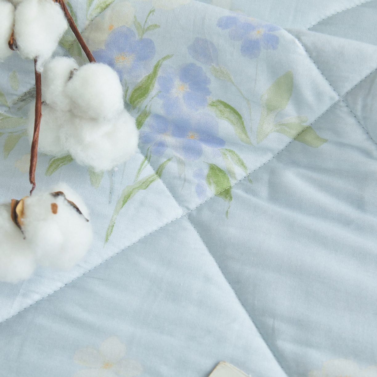 91家纺网 家纺一手货源 找家纺 A类里外全棉12868夏凉被100%新疆棉纯棉全棉填充印花款空调被夏被 全棉印花 雾莲