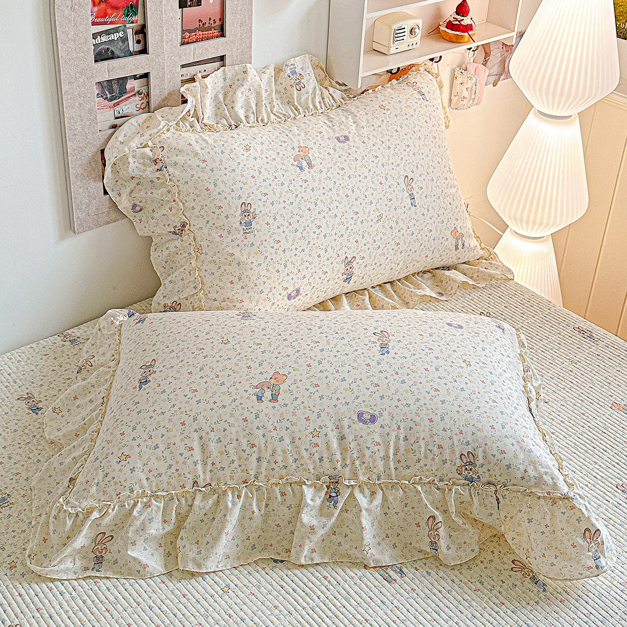 91家纺网 家纺一手货源 找家纺 家维家纺 2026新款（常年不断货）A类全棉夹棉韩系大花边高温砂洗床盖四件套【提供买家秀】 限定CP