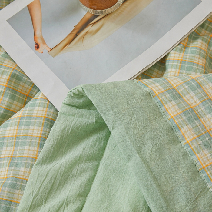 91家纺网 家纺一手货源 找家纺 猎鹿人家纺 2026新款A类水洗棉新疆棉花夏被 被子被芯 夏洛特绿