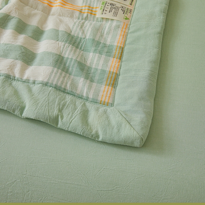 91家纺网 家纺一手货源 找家纺 猎鹿人家纺 2026新款A类水洗棉新疆棉花夏被 被子被芯 夏日芳华绿