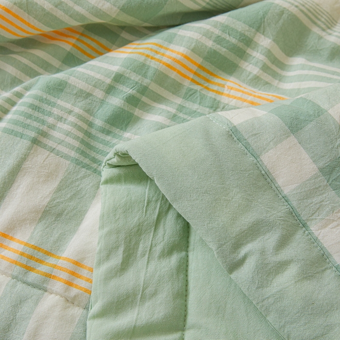 91家纺网 家纺一手货源 找家纺 猎鹿人家纺 2026新款A类水洗棉新疆棉花夏被 被子被芯 夏日芳华绿