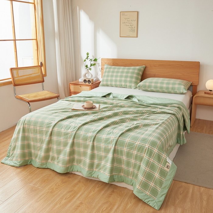 91家纺网 家纺一手货源 找家纺 猎鹿人家纺 2026新款A类水洗棉新疆棉花夏被 被子被芯 橄榄绿