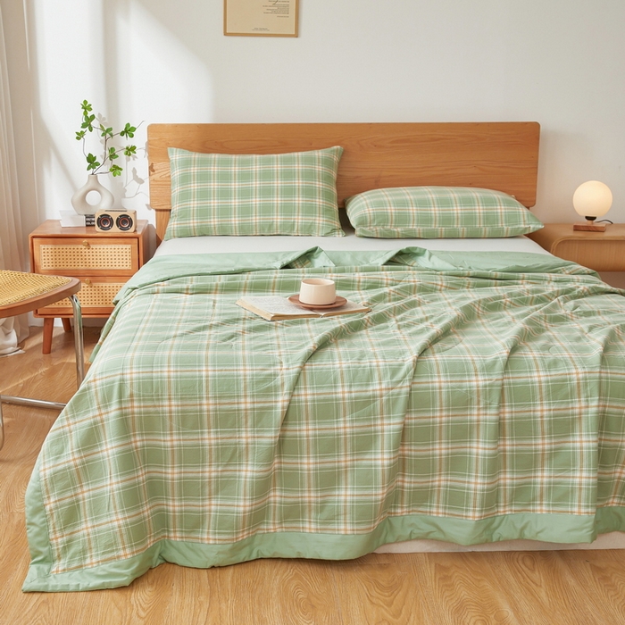 91家纺网 家纺一手货源 找家纺 猎鹿人家纺 2026新款A类水洗棉新疆棉花夏被 被子被芯 橄榄绿