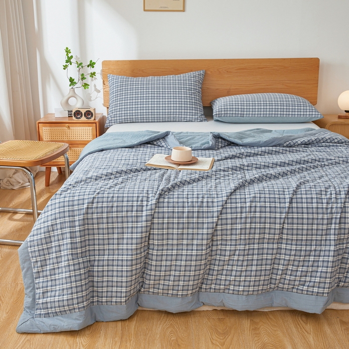 91家纺网 家纺一手货源 找家纺 猎鹿人家纺 2026新款A类水洗棉新疆棉花夏被 被子被芯 海蓝格