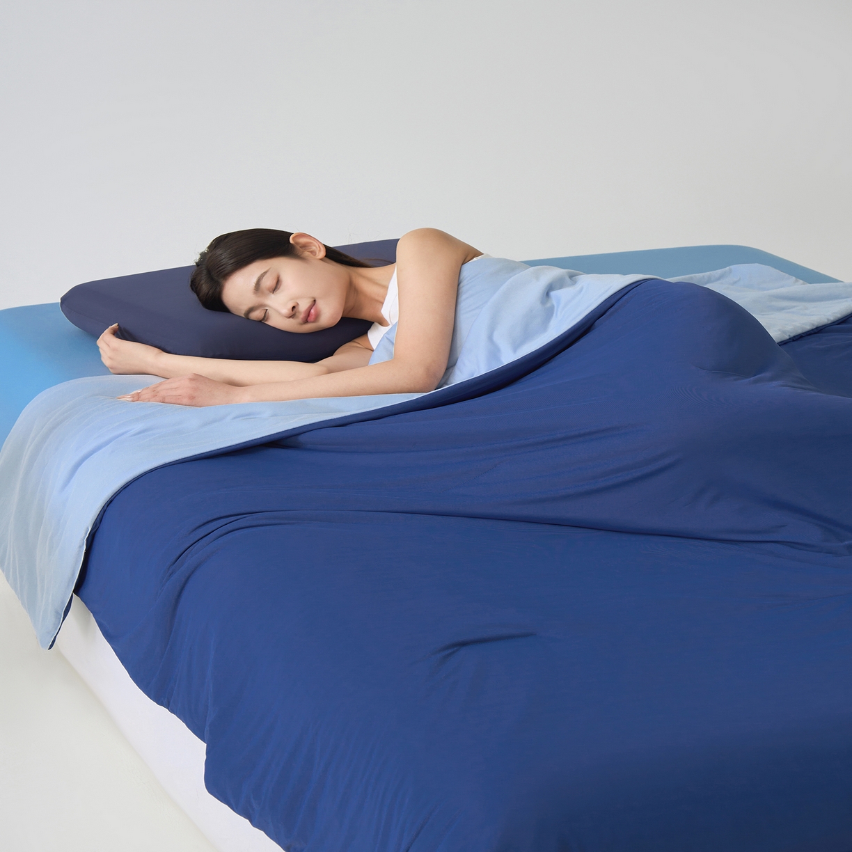 91家纺网 家纺一手货源 找家纺 恒科家纺 2026春夏新款某朵同款质量夏季双感深睡被夏被夏凉被pro3.0（含包装） 深睡蓝