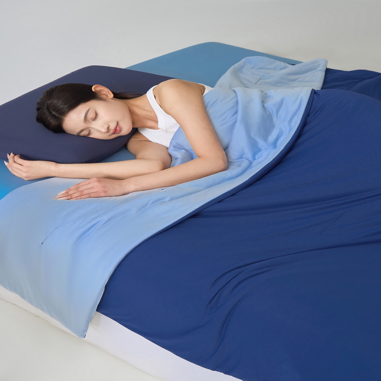 91家纺网 家纺一手货源 找家纺 恒科家纺 2026春夏新款某朵同款质量夏季双感深睡被夏被夏凉被pro3.0（含包装） 深睡蓝