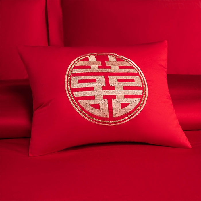 91家纺网 家纺一手货源 找家纺 （总）博之洋婚庆 2026新款新中式亲肤棉婚庆大红刺绣系列四件套