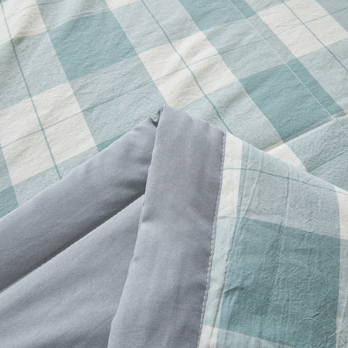 91家纺网 家纺一手货源 找家纺 猎鹿人家纺 2026新款A类水洗棉新疆棉花夏被 被子被芯 绿大格