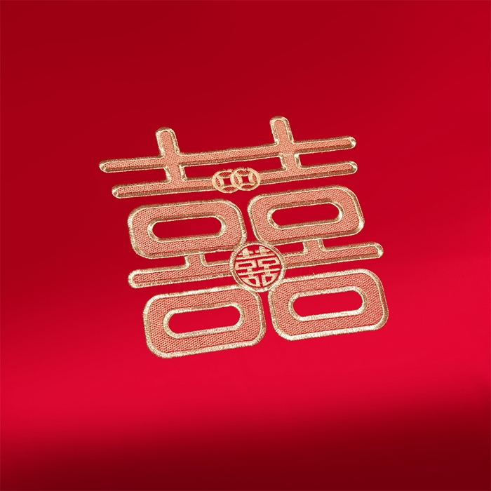 91家纺网 家纺一手货源 找家纺 博之洋婚庆 2026新款新中式亲肤棉婚庆大红刺绣系列四件套 甜蜜爱恋-金