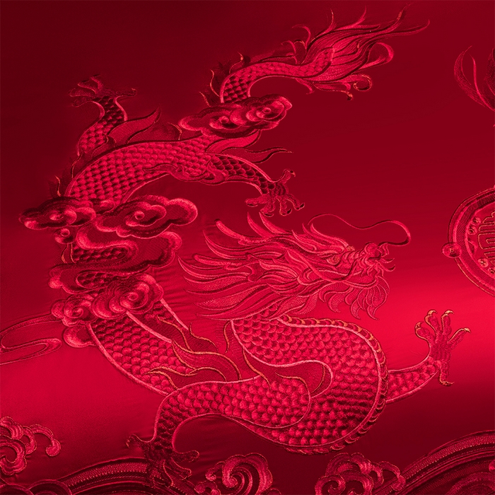 91家纺网 家纺一手货源 找家纺 博之洋婚庆 2026新款新中式亲肤棉婚庆大红刺绣系列四件套 盛世华章-红