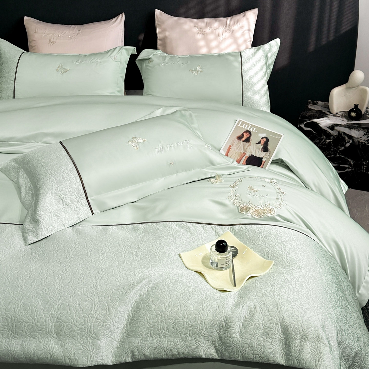 91家纺网 家纺一手货源 找家纺 （总）七七家纺 2026新款浮雕亲肤棉刺绣四件套-迪拉系列