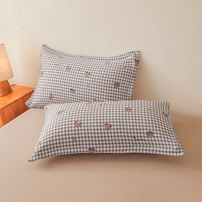 91家纺网 家纺一手货源 找家纺 西域种棉人 2026新款A类新疆棉花夏凉被加宽包边水洗棉无印格子印花吸湿透气棉花夏被空调被 格子熊