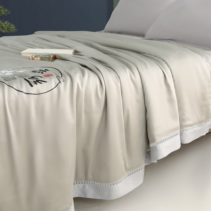 91家纺网 家纺一手货源 找家纺 （总）薇玛仕 2026春夏新款镂空款60天丝莱赛尔蚕丝纯色夏凉被空调被