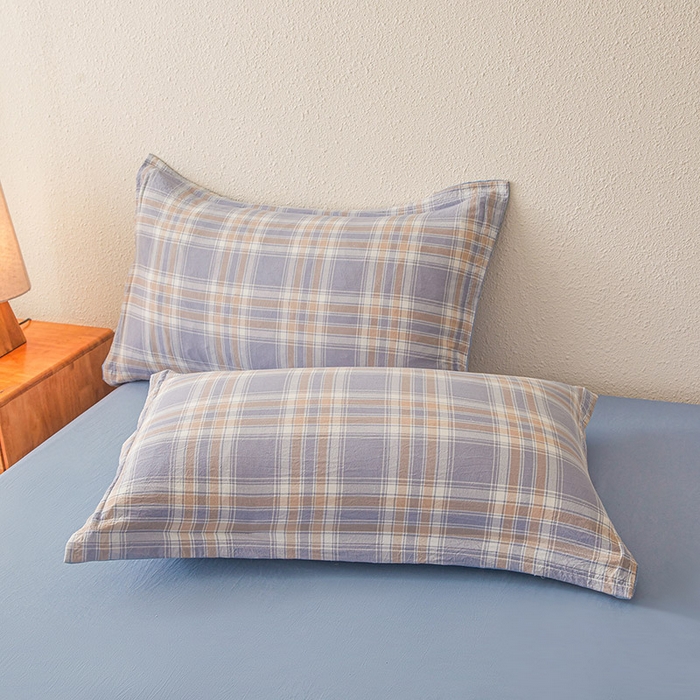 91家纺网 家纺一手货源 找家纺 西域种棉人 2026新款A类新疆棉花夏凉被加宽包边水洗棉无印格子印花吸湿透气棉花夏被空调被 格子紫