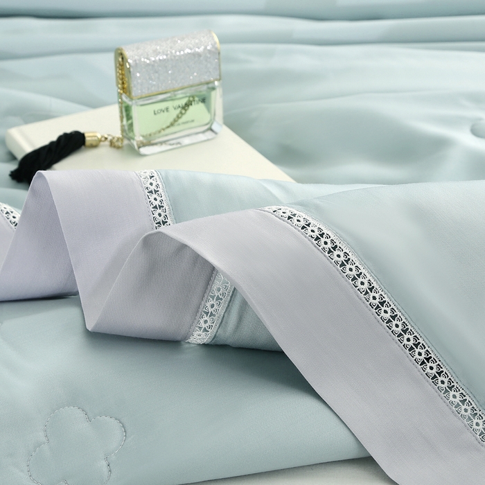 91家纺网 家纺一手货源 找家纺 薇玛仕 2026春夏新款镂空款60天丝莱赛尔蚕丝纯色夏凉被空调被 莫兰迪