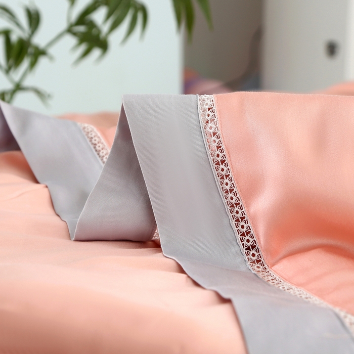 91家纺网 家纺一手货源 找家纺 薇玛仕 2026春夏新款镂空款60天丝莱赛尔蚕丝纯色夏凉被空调被 西柚粉