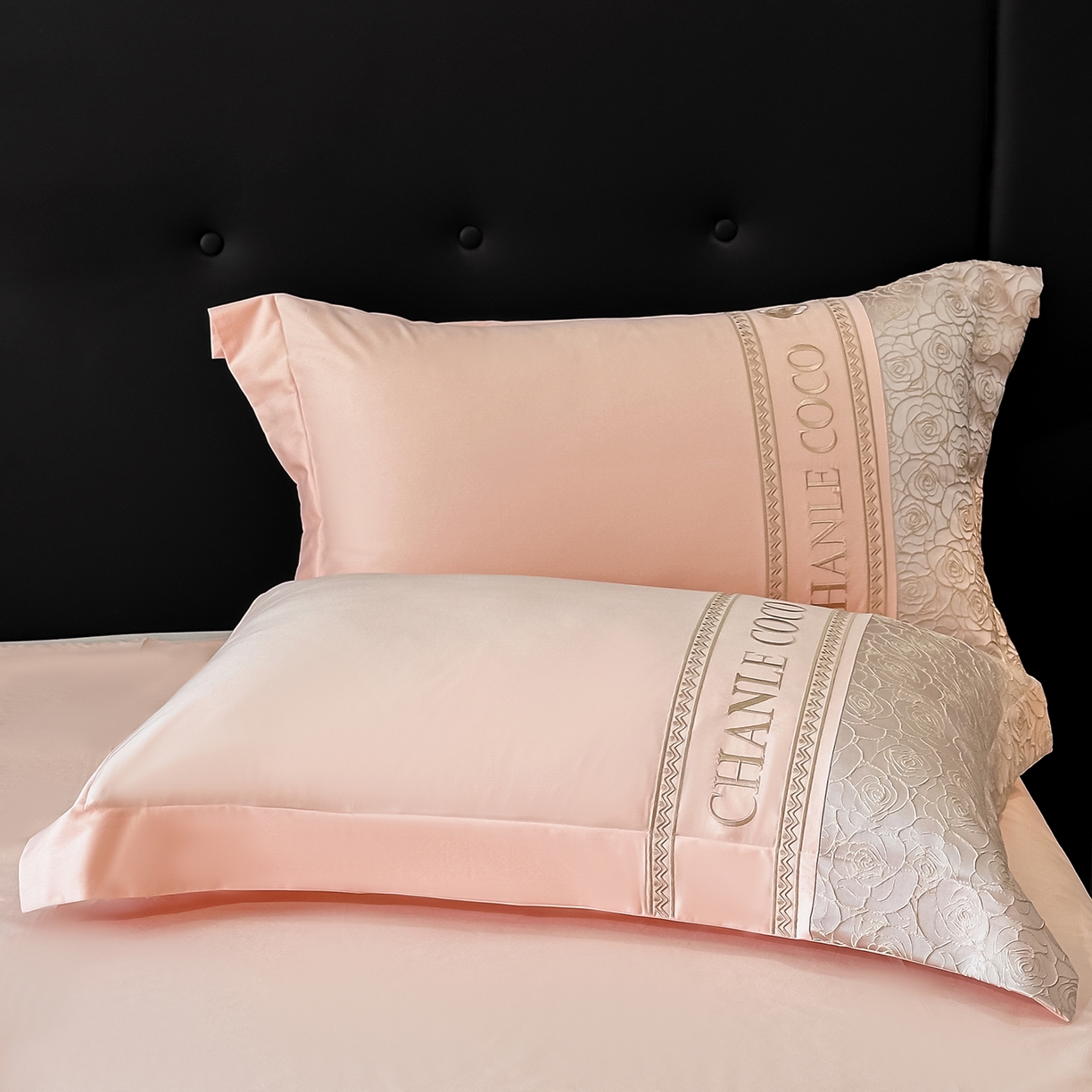 91家纺网 家纺一手货源 找家纺 置顶家纺 2026新款香芙亲肤提花刺绣四件套 香芙-粉