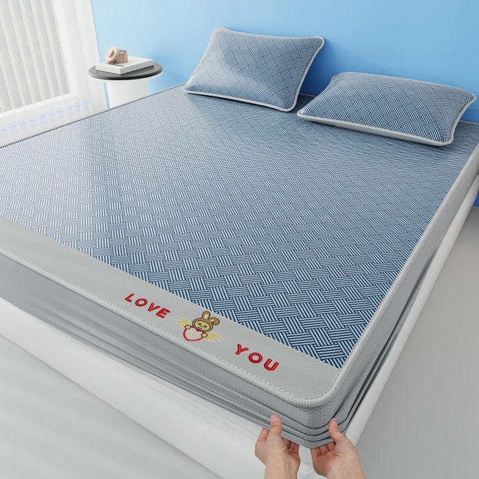 91家纺网 家纺一手货源 找家纺 （总）福来临家纺 2026新款凉感冰丝席萌宠布布床笠款