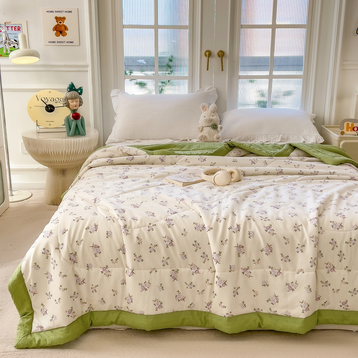 91家纺网 家纺一手货源 找家纺 （总）斯尔顿 2026新款印花夏凉豆豆夏被手工包边被子被芯儿童