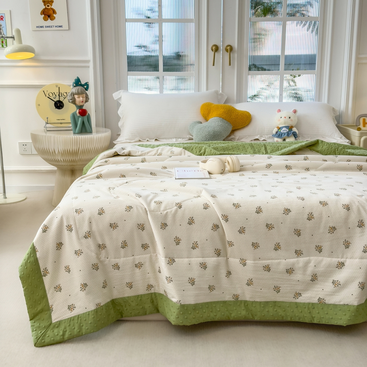 91家纺网 家纺一手货源 找家纺 斯尔顿 2026新款印花夏凉豆豆夏被手工包边被子被芯儿童 幸会