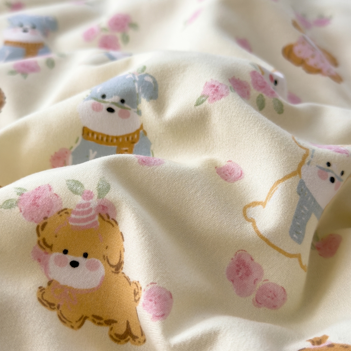 91家纺网 家纺一手货源 找家纺 斯尔顿 2026新款印花夏凉豆豆夏被手工包边被子被芯儿童 西高地