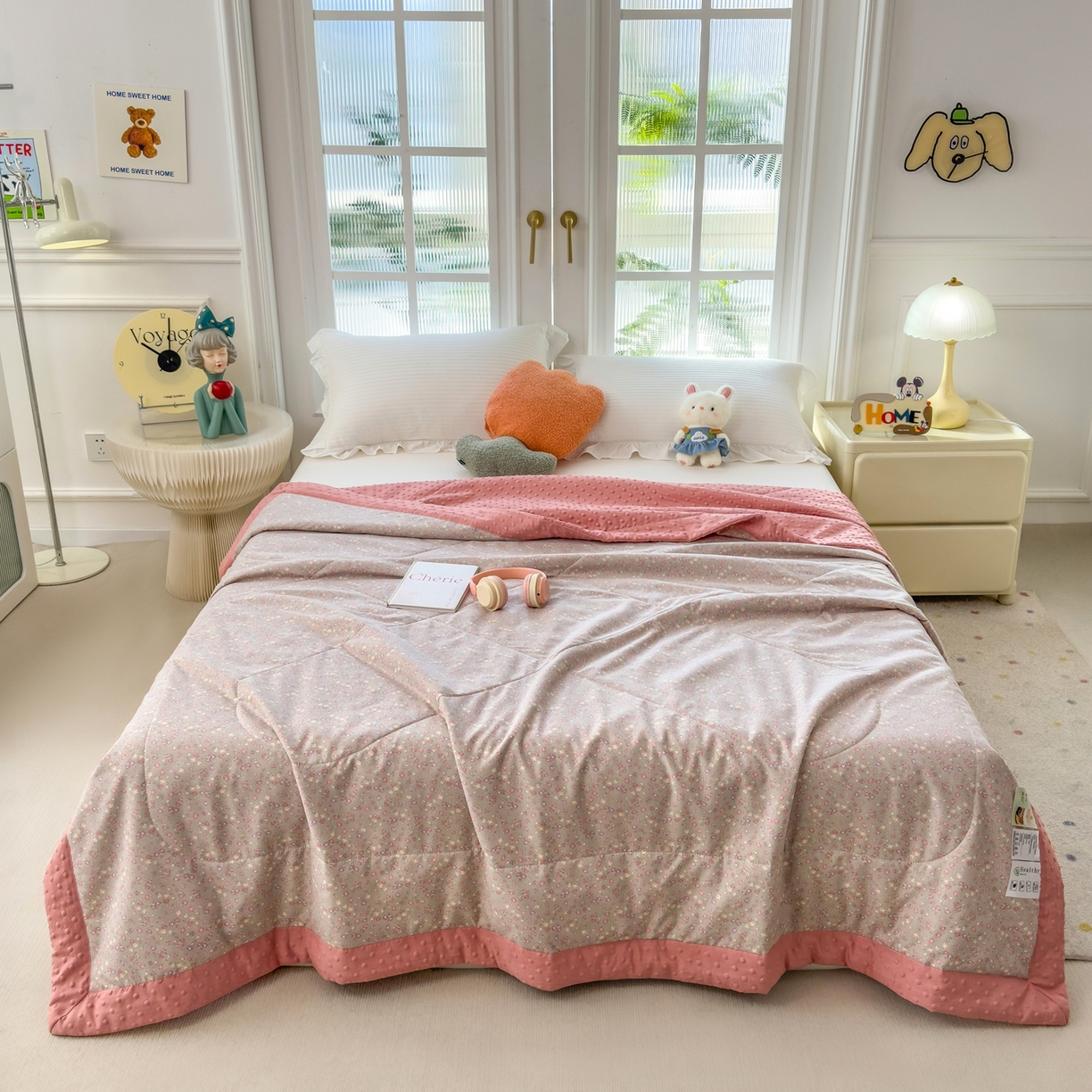 91家纺网 家纺一手货源 找家纺 斯尔顿 2026新款印花夏凉豆豆夏被手工包边被子被芯儿童 半糖主义