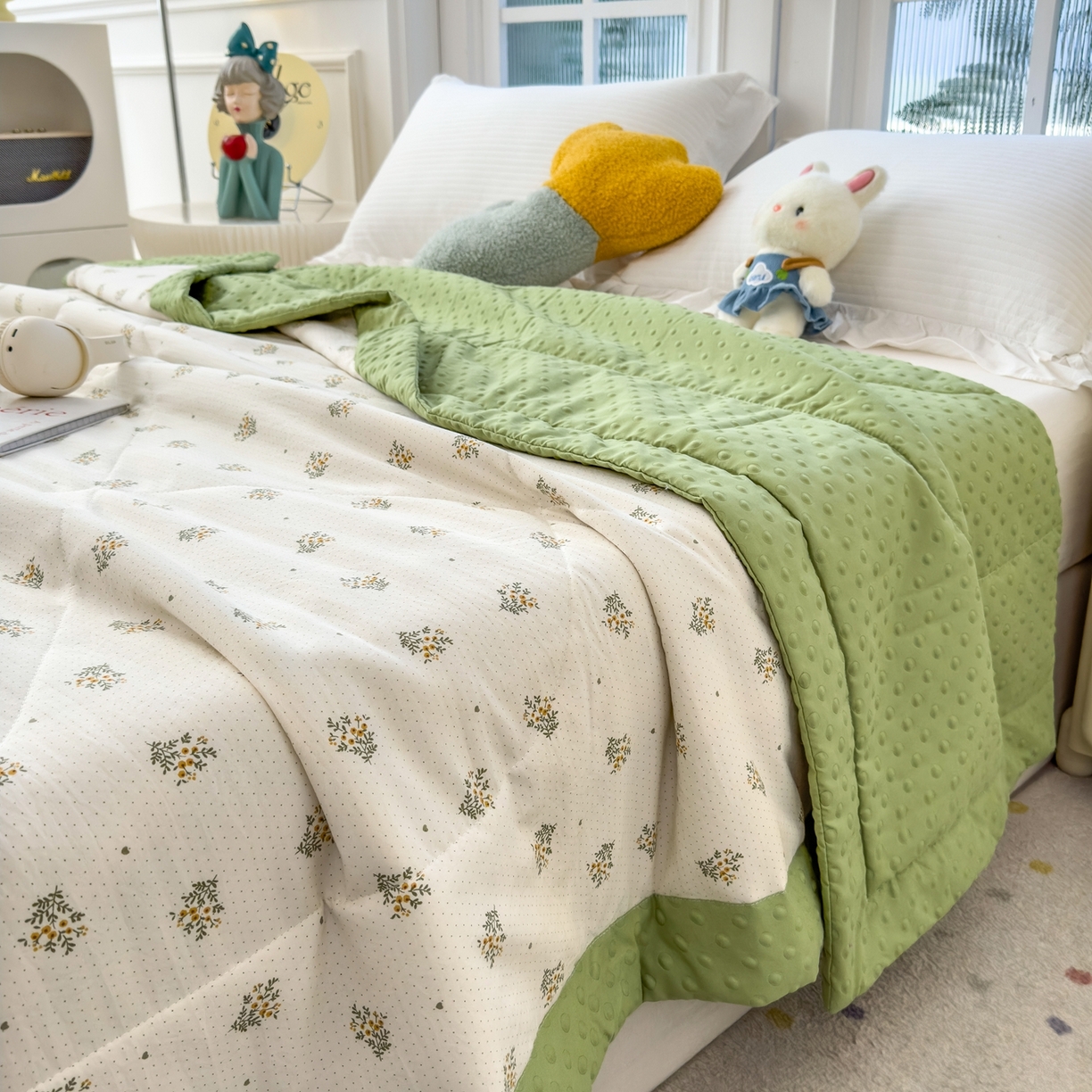 91家纺网 家纺一手货源 找家纺 斯尔顿 2026新款印花夏凉豆豆夏被手工包边被子被芯儿童 幸会