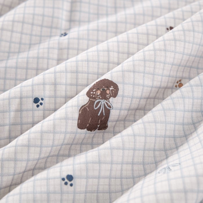 91家纺网 家纺一手货源 找家纺 金昱纺 2026春夏新款A类全棉双层纱棉花单夏被夏凉被空调被 奥利狗-蓝