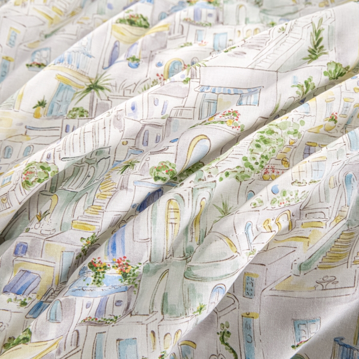 91家纺网 家纺一手货源 找家纺 金昱纺 2026春夏新款A类全棉双层纱棉花单夏被夏凉被空调被 浪漫小镇-绿