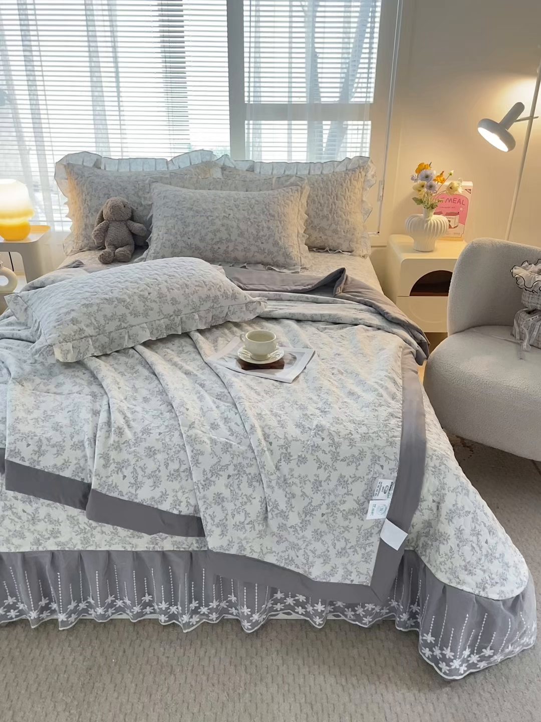 91家纺网 家纺一手货源 找家纺 艺慕家纺 2026新款夏被四件套 素影