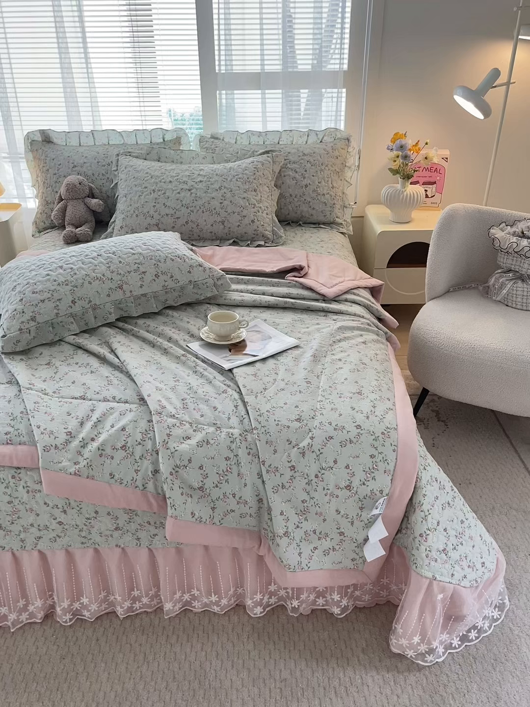 91家纺网 家纺一手货源 找家纺 艺慕家纺 2026新款夏被四件套 雾紫花蔓