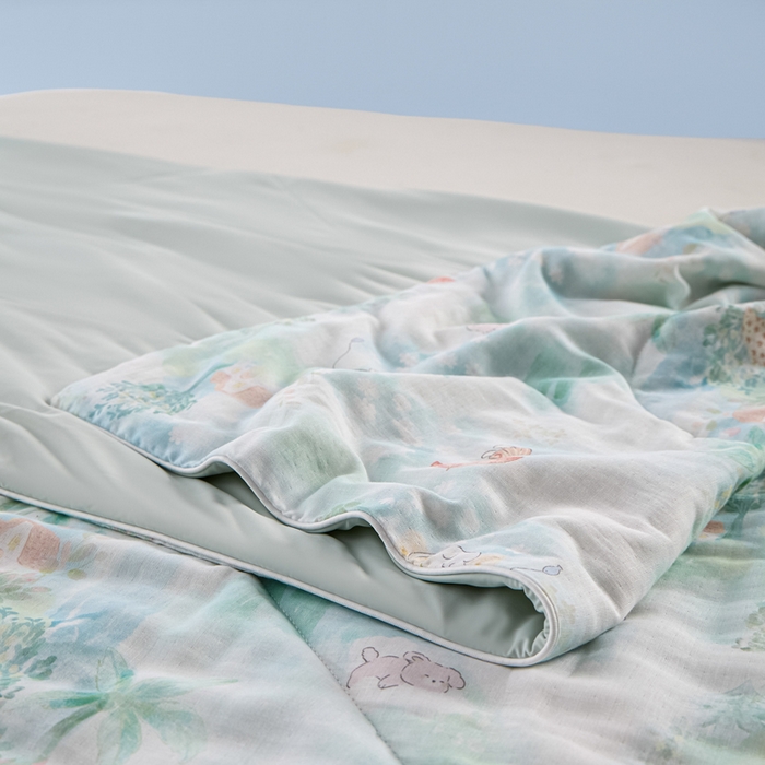 91家纺网 家纺一手货源 找家纺 金昱纺 2026春夏新款A类全棉双层纱棉花单夏被夏凉被空调被 萌宠出游