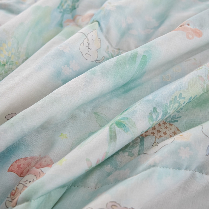 91家纺网 家纺一手货源 找家纺 金昱纺 2026春夏新款A类全棉双层纱棉花单夏被夏凉被空调被 萌宠出游