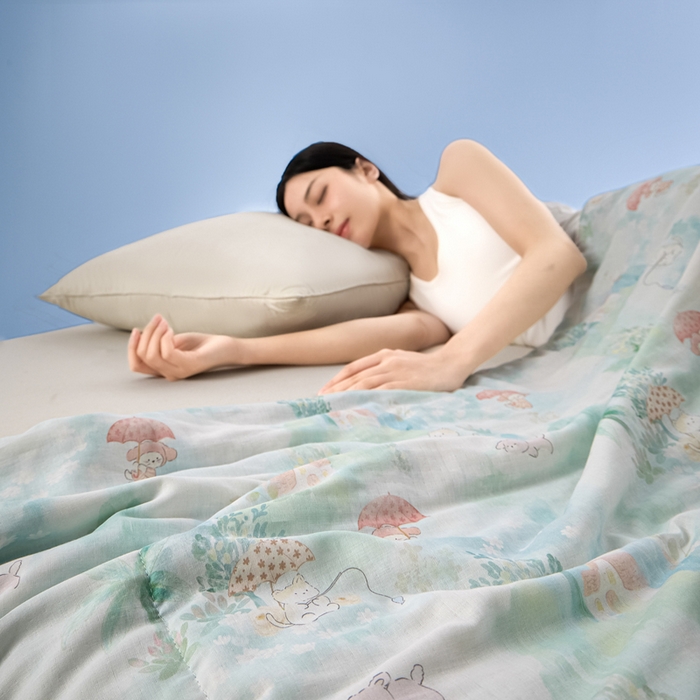 91家纺网 家纺一手货源 找家纺 金昱纺 2026春夏新款A类全棉双层纱棉花单夏被夏凉被空调被 萌宠出游