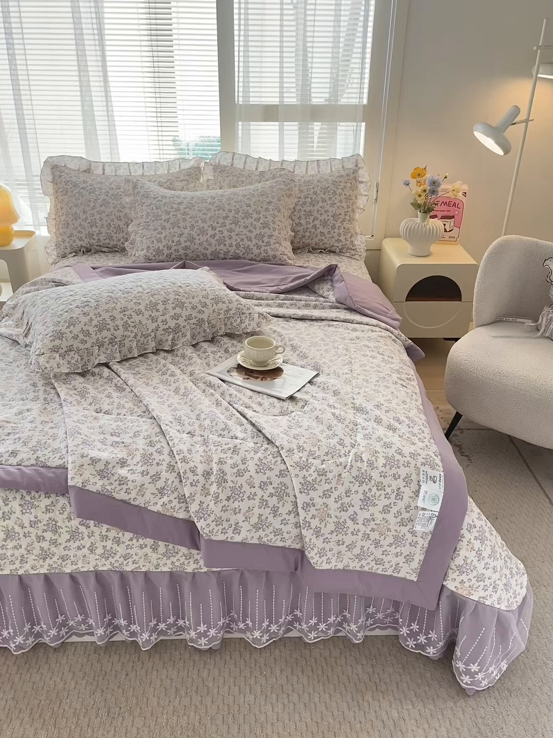 91家纺网 家纺一手货源 找家纺 艺慕家纺 2026新款夏被四件套 丁香花