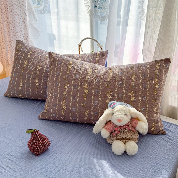 91家纺网 家纺一手货源 找家纺 竹合家纺 2026春夏新品高克重A类泡芙纱泡泡皱皱纱四件套海盐结美