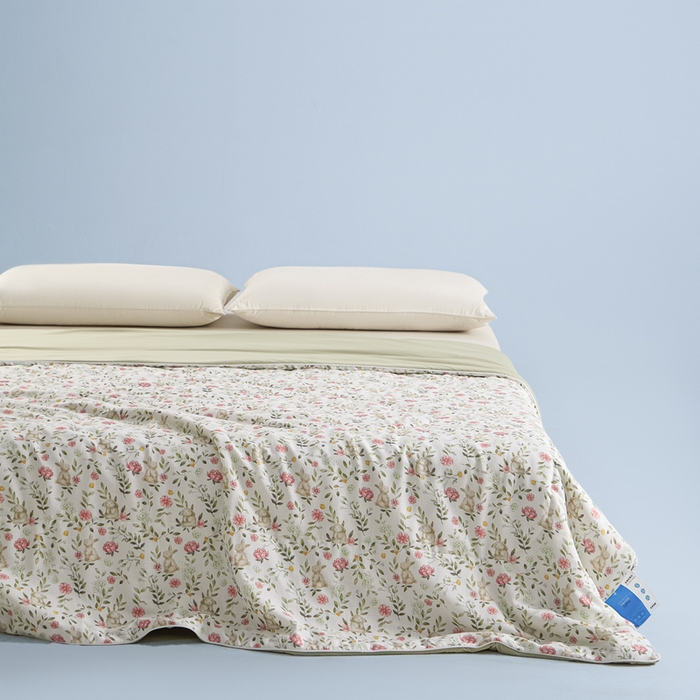 91家纺网 家纺一手货源 找家纺 金昱纺 2026春夏新款A类全棉双层纱棉花单夏被夏凉被空调被 仙女兔